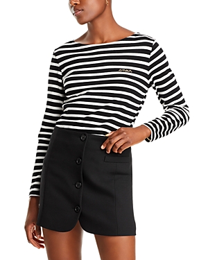 Maison Labiche Colombier Amour Striped Tee In Black Ivory