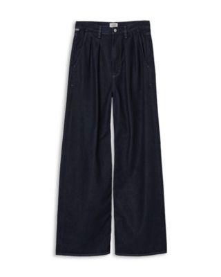 Citizens of Humanity Maritzy Pleated Wide Leg Jeans in Hudson