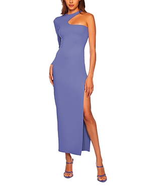 Shop Susana Monaco Asymmetric One-shoulder Slit Maxi Dress In Orchid