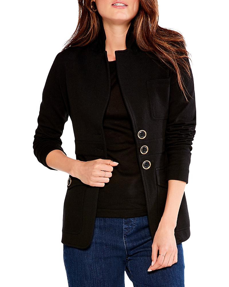 Nic + Zoe Editor Womens Business Formal Suit Jacket In Black Onyx