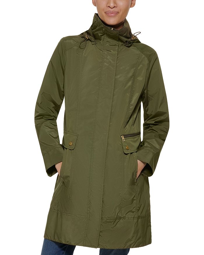 Shop Cole Haan Travel Packable Rain Jacket In Olive