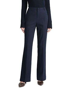 Vince Cotton Stretch Mid-rise Bootcut Pants In Atlantic