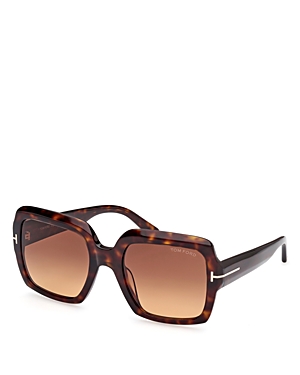 Shop Tom Ford Square Sunglasses, 54mm In Havana/brown Gradient