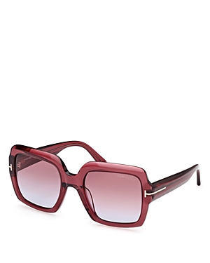 Shop Tom Ford Square Sunglasses, 54mm In Red/pink Gradient