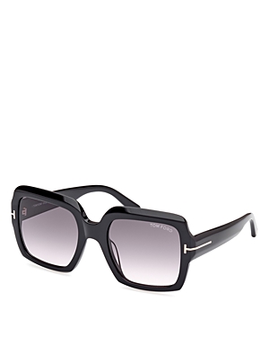 Shop Tom Ford Square Sunglasses, 54mm In Black/gray Gradient