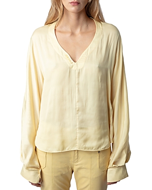 Shop Zadig & Voltaire Tonastir Satin Blouse In Shea