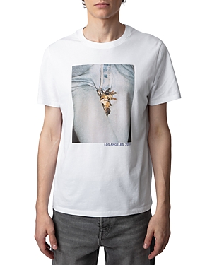 Shop Zadig & Voltaire Tommy Photoprint Graphic Crewneck Tee In Blanc