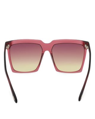 Bordeaux Square Acetate Sunglasses, 58mm