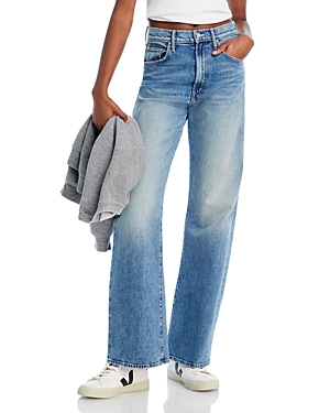 Mother Womens Horsin Around The Lasso Sneak Wide-leg High-rise Stretch-denim Jeans In Horsin Around