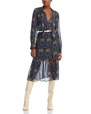 Shop Paige Morris & Co. Koralina Midi Dress In Charcoal