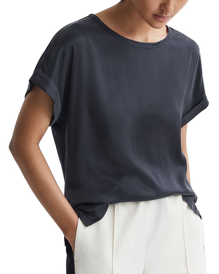REISS Helen Silk Front Tee Bloomingdale's