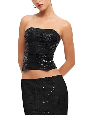 Sequined Strapless Top