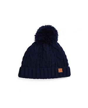 Northern Classics Kids' Unisex Cable Knit Pom-pom Hat In Navy