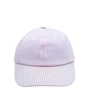 Bits & Bows Kids' Girls' Baseball Hat In Pink Seersucker - Baby