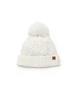 Northern Classics Kids' Unisex Cable Knit Pom-pom Hat In Winter White