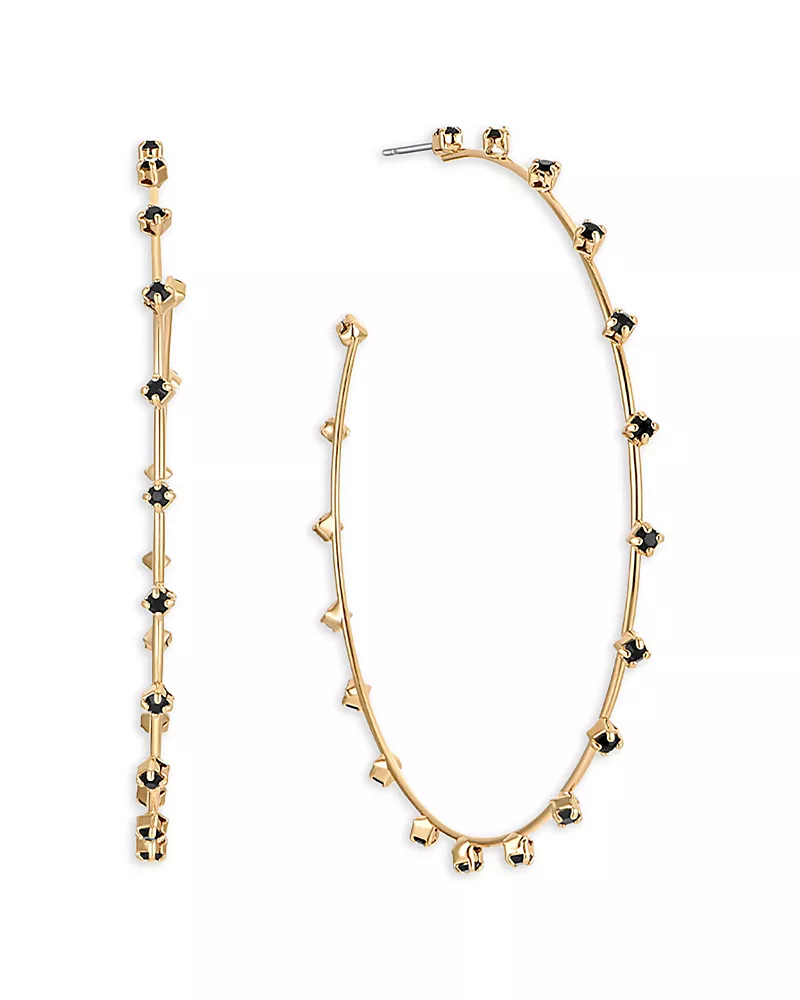 Ettika Simple Spark Hoop Earrings in 18K Gold Plated