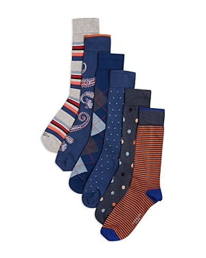 Marcoliani Pima Cotton Blend Luxury Mid Calf Socks, Pack Of 6 In Mix 008