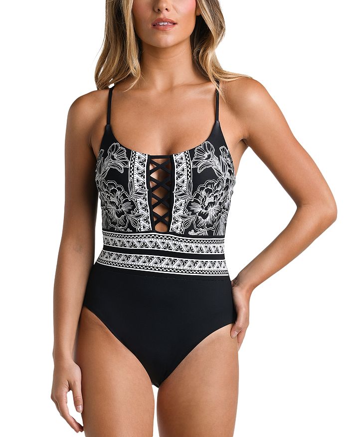La blanca lace up one piece online
