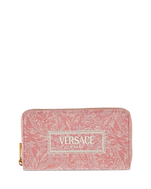 Versace Athena Zip Around Wallet In Pink