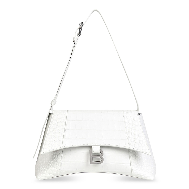 Balenciaga Downtown Small Shoulder Bag Crocodile Embossed