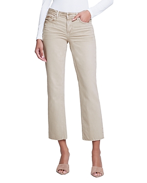 Shop L Agence L'agence Milana High Rise Stovepipe Jeans In Sand Dune