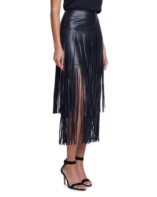 Karolina Tiered Fringe Midi Skirt 