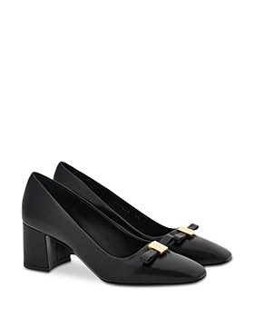 SALVATORE FERRAGAMO #41877 Black Beige Heels Womens (US 8.5 EU 38.5)