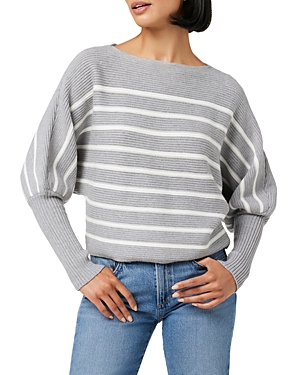 Shop Joe's Jeans The Karina Breton Stripe Cropped Sweater In Heather Grey