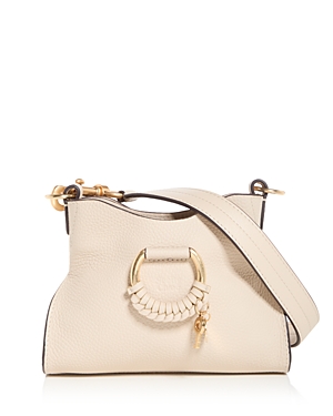 See By Chloé See By Chloe Joan Mini Leather Top Handle Shoulder Bag In Cement Beige