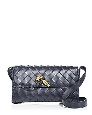 Bottega Veneta Mini Andiamo Crossbody Bag In Gray