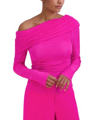 BCBGMAXAZRIA - Asymmetrical Long Sleeve Knit Top