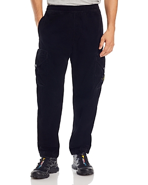 Stone Island Trouseralone Loose Fit Corduroy Cargo Trousers In Black