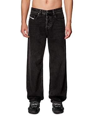 Shop Diesel 2001 D-macro Straight Fit Jeans In Black Denim