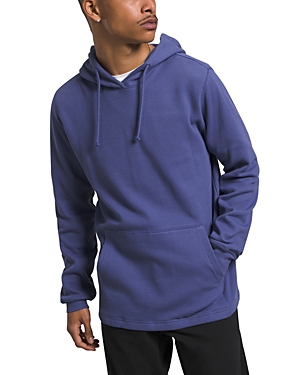 The North Face Waffle Knit Pullover Hoodie In Cave Blue