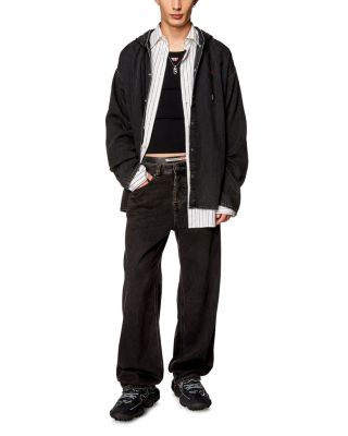 2001 D-Macro Straight Fit Jeans in Black Denim