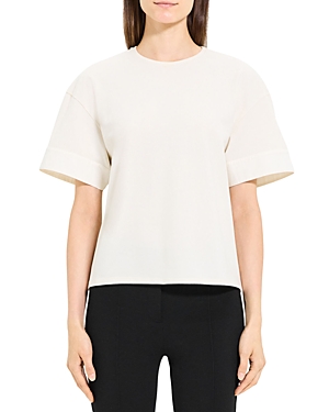 Shop Theory Cuffed Tee In Ivory