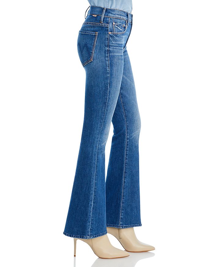 Shop Mother The Weekender Mid Rise Flared Jeans In It's A Small World