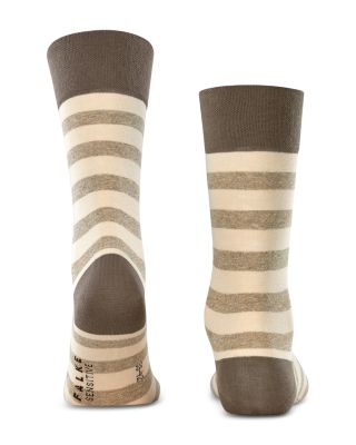 Mapped Line Cotton Blend Mid Calf Socks