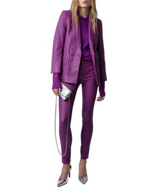 Visko Cuir Froisse Leather Blazer