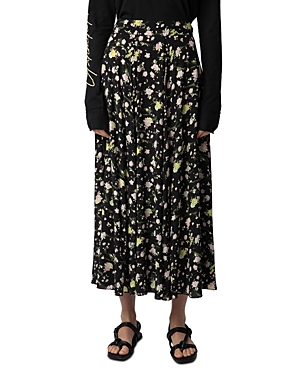 Shop Zadig & Voltaire Joyo Soft Crinkle Skirt In Noir