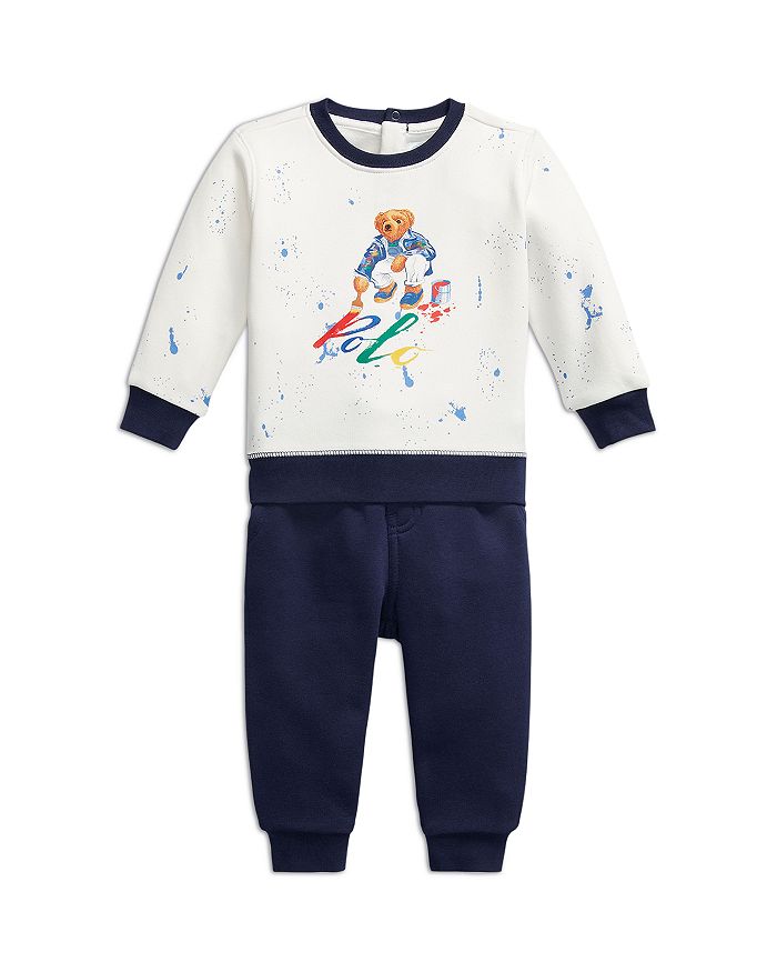 Ralph Lauren - Boys' Painterly Polo Bear Graphic Fleece Sweatshirt & Pants Set - Baby