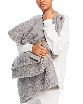 Barefoot Dreams Cozy Chic light Heathered Weekend Wrap Black - Small Favors