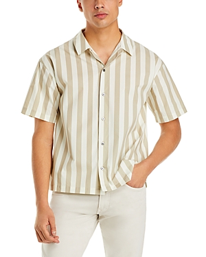 Frame Printed Button Front Short Sleeve Camp Shirt