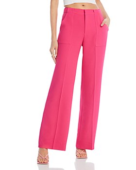 Dusty Pink High-Waist Wide Leg Pant with Pleats - 33