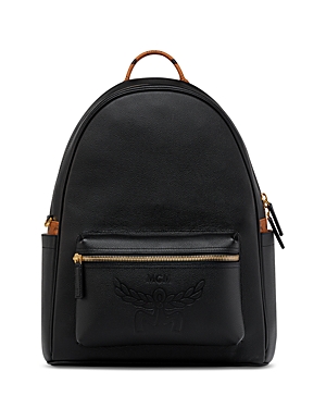 Shop Mcm Stark Medium Leather Backpack In Black