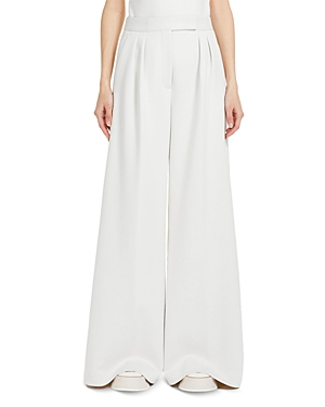 Shop Max Mara Zinnia High Rise Wide Leg Pants In Ivory