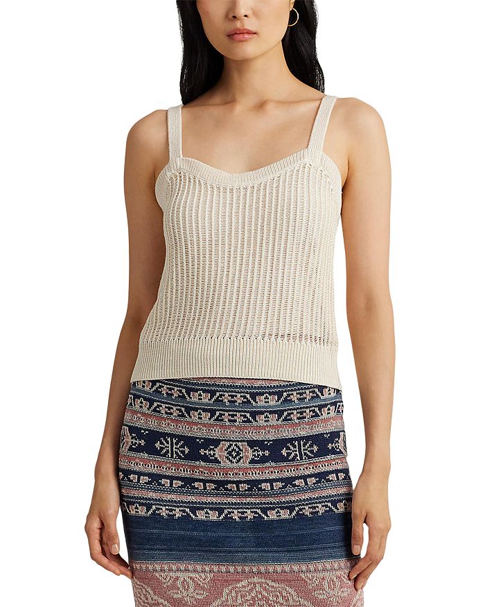 Robin Textured Knit Ribbed Hem Sweater Tank Top