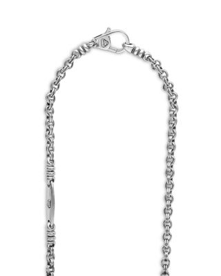 Men's Sterling Silver Anthem Double Link Caviar Chain Necklace, 20" - Exclusive