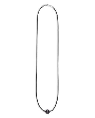 Men's Sterling Silver Anthem Black Tahitian Pearl Pendant Necklace, 20" - Exclusive