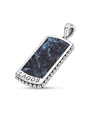 Men's Sterling Silver Anthem Pietersite Dog Tag Pendant - Exclusive